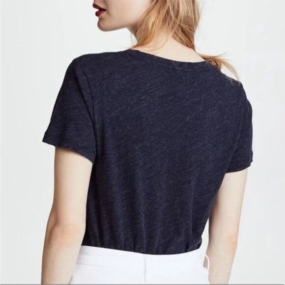 MADEWELL | Whisper Pocketed Heathered Navy Blue V-Neck Tee Women’s Size Large - Picture 10 of 10